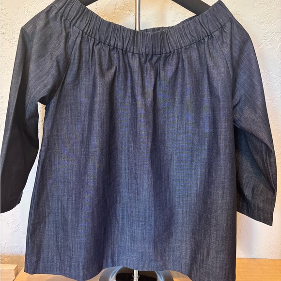 Ann Mashburn Off Shoulder Chambray Peasant Top XS - Picture 4 of 9